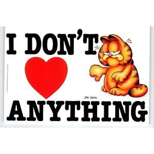 Garfield 'I Don't Anything' Postcard 1978 Jim Davis Vintage Comic